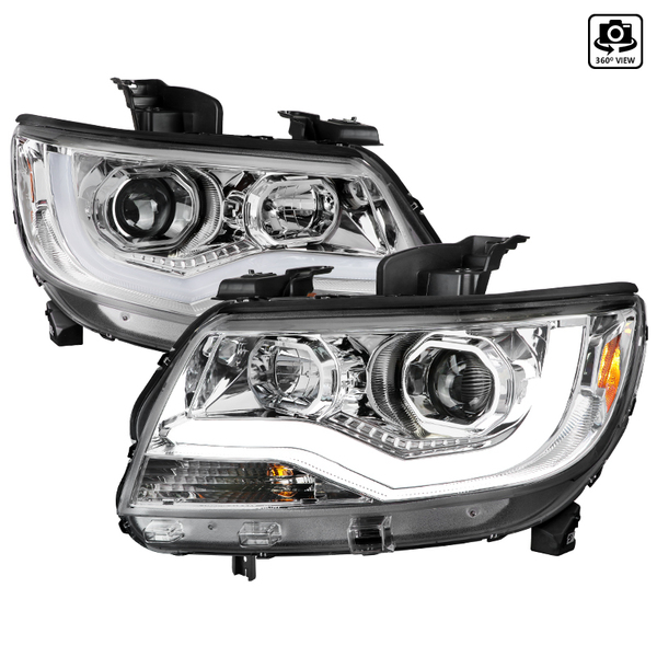 Spec-D Tuning Chevy Colorado Led Projector Headlight Chrome With Clear Lens 15-20 2LHP-COL15-TM